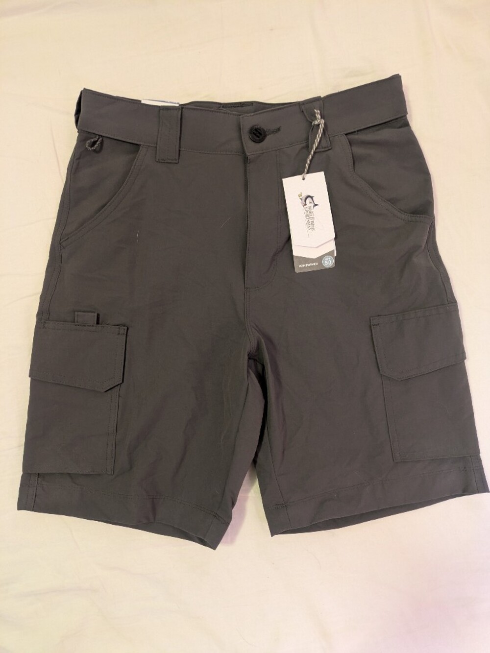 UPF 50 Water Repellent Cargo Hiking Shorts in Charcoal Grey